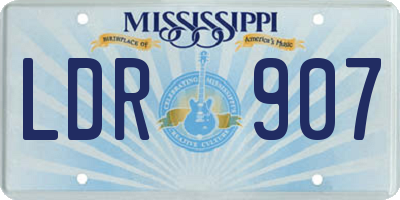 MS license plate LDR907