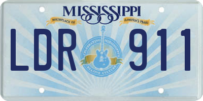 MS license plate LDR911