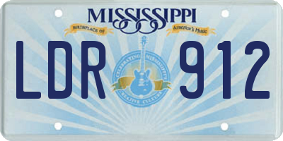 MS license plate LDR912
