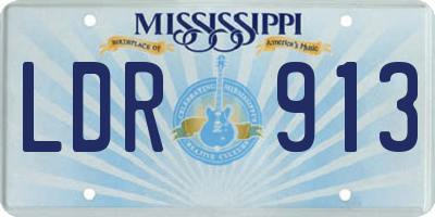 MS license plate LDR913