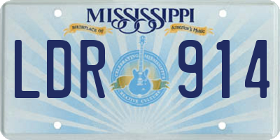 MS license plate LDR914