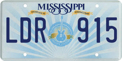 MS license plate LDR915