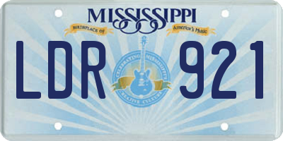 MS license plate LDR921