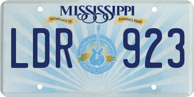 MS license plate LDR923