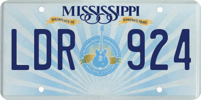 MS license plate LDR924