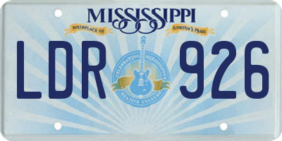 MS license plate LDR926