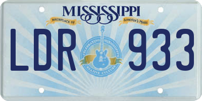 MS license plate LDR933