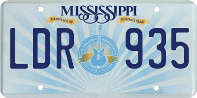 MS license plate LDR935