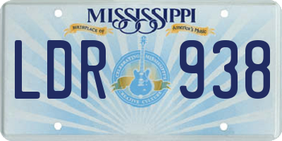MS license plate LDR938