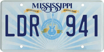 MS license plate LDR941
