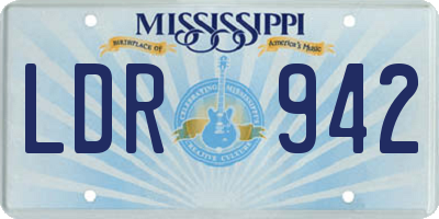 MS license plate LDR942