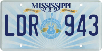 MS license plate LDR943