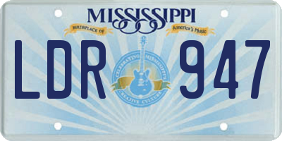 MS license plate LDR947