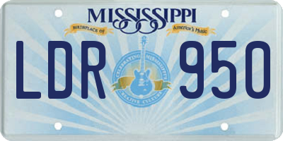 MS license plate LDR950