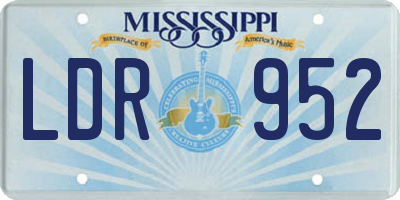 MS license plate LDR952