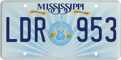 MS license plate LDR953