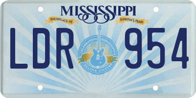 MS license plate LDR954