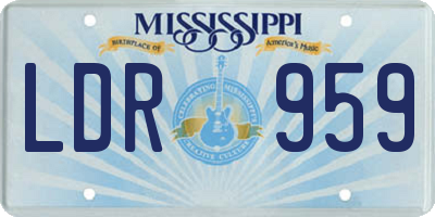 MS license plate LDR959