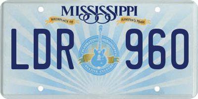 MS license plate LDR960