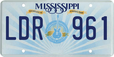 MS license plate LDR961