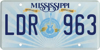 MS license plate LDR963