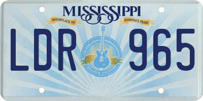 MS license plate LDR965