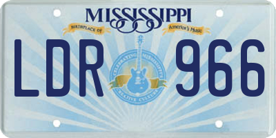 MS license plate LDR966