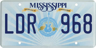MS license plate LDR968