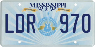 MS license plate LDR970