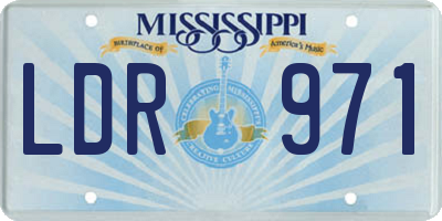 MS license plate LDR971