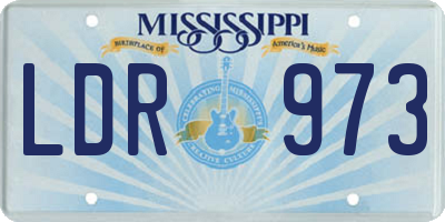 MS license plate LDR973