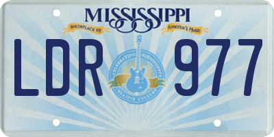 MS license plate LDR977