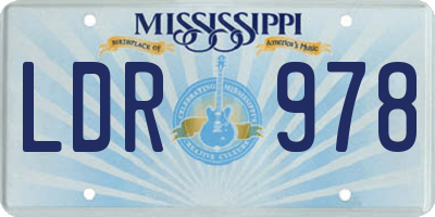 MS license plate LDR978