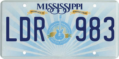 MS license plate LDR983