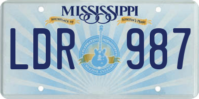 MS license plate LDR987