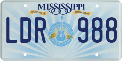 MS license plate LDR988