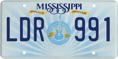 MS license plate LDR991
