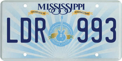 MS license plate LDR993