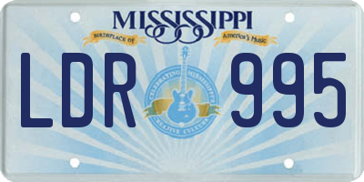 MS license plate LDR995