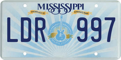MS license plate LDR997