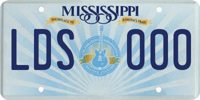 MS license plate LDS000