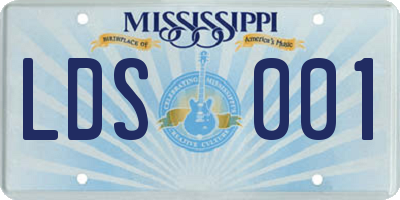 MS license plate LDS001