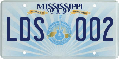 MS license plate LDS002