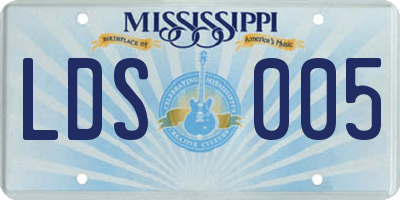 MS license plate LDS005