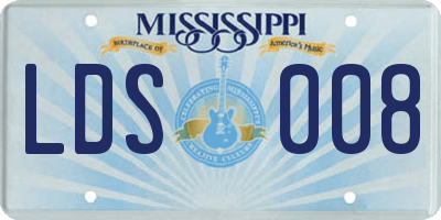 MS license plate LDS008