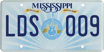 MS license plate LDS009