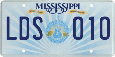 MS license plate LDS010