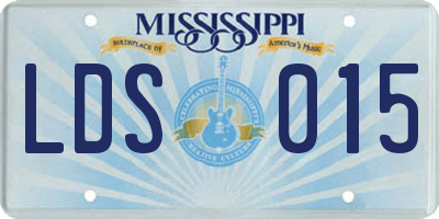 MS license plate LDS015