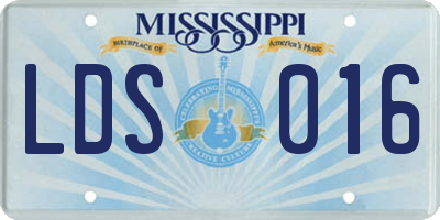 MS license plate LDS016