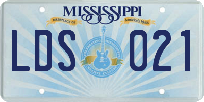 MS license plate LDS021